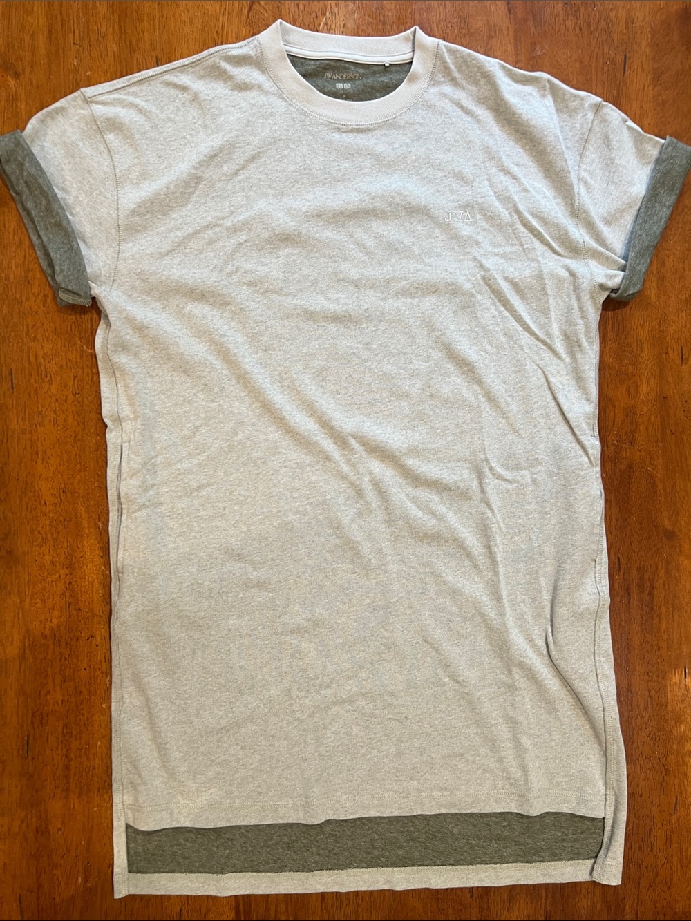 JW Anderson x Uniqlo oversized bi-color Tee shirt Dress with Dark Gray Trim- Med